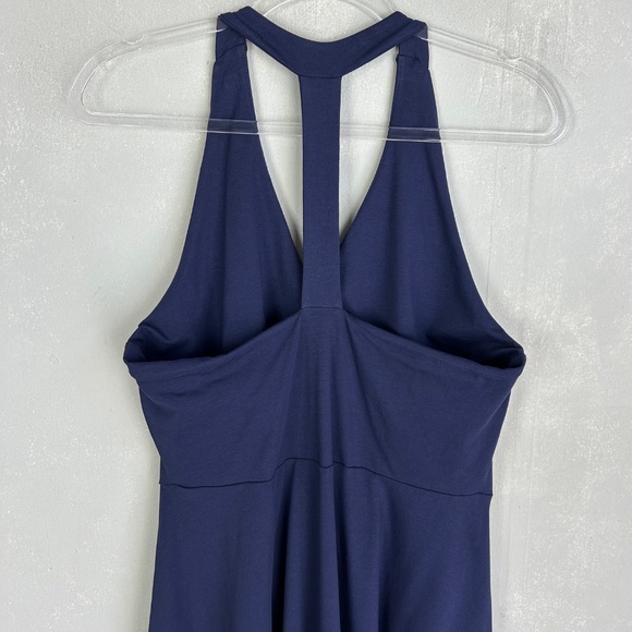 Pact size L midi dress halter sleeveless v-neck fit & flare navy organic cotton - Picture 7 of 11